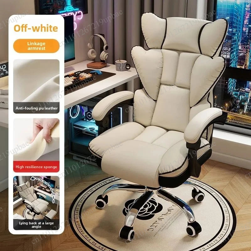 Lift Backrest Computer Chair Comfortable Sedentary Desk Sofa Chair for Boys Gaming Home Office Living Room Bedroom