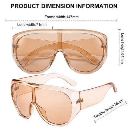 Y2K Oversized Shield Mask Sunglasses Women Futuristic Visor One-Piece Steampunk Big Frame Goggles Punk Shades Windproof...