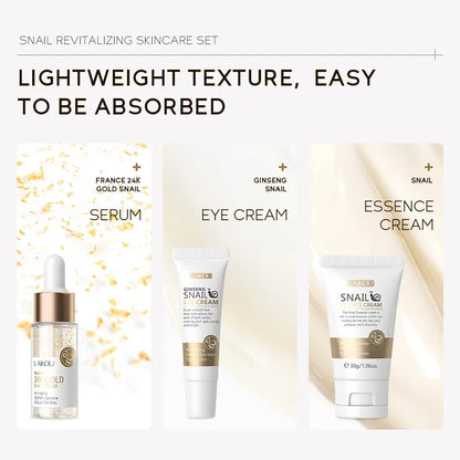 LAIKOU Vitamin C Skin Care Sets 3pcs Face Cream Serum Eye Cream Moisturizing Anti Wrinkles Facial Care Kit | Kimlud Mid...
