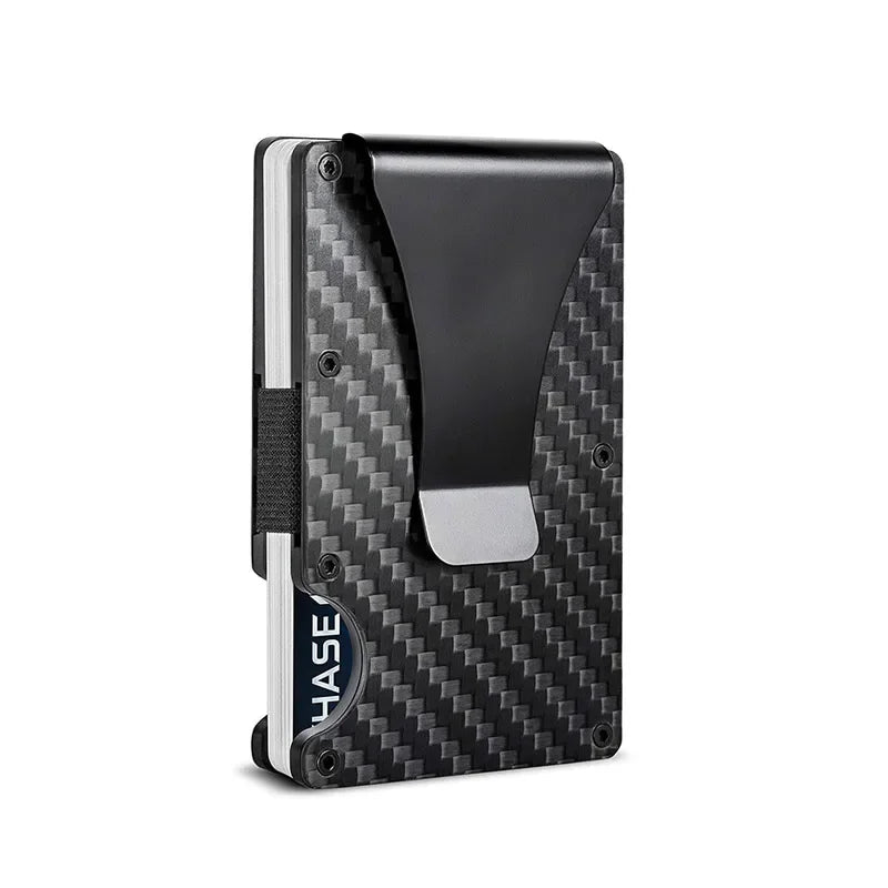 Rfid Carbon Fiber Metal Card Holder Wallets Men Slim Thin Mini Wallet Male Money Bags Small Minimalist Male Purse Walet for Men