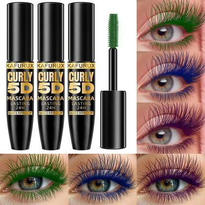 9 Colors 5D Silk Mascara with Big Eye Waterproof Lengthened Sweat-proof Long Lasting Purple Green Black Mascara Korean...