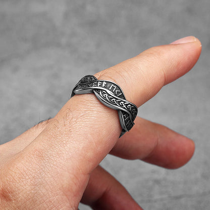 Viking Letter Character Unique Stainless Steel Men Rings Punk New In For Male Women Fashion Jewelry Creativity Gift Wholesale - Kimlud