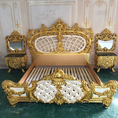 European Double Bed Adult Romantic Bedroom Light Luxury Princess Bed Unique Comfortable Designer Muebles Lounge Suite Furniture - Kimlud
