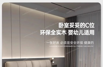 Barrier Accessories Double Bed Mattresses Stuff Luxury Bedroom Double Bed Headboards Loft Letto Matrimoniale Furniture Home