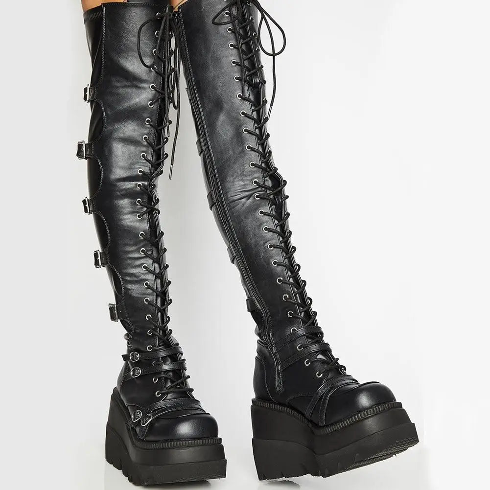 Wedges Long Boots for Women Autumn Winter Over-the-knee Boots Cosplay High Platform Women Boots New High Heel Gothic...
