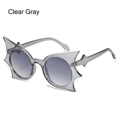 Rimless Bat Shaped Sunglasses Novelty UV 400 Protection Colorful Goth Sun Glasses Halloween Glasses for Women & Men