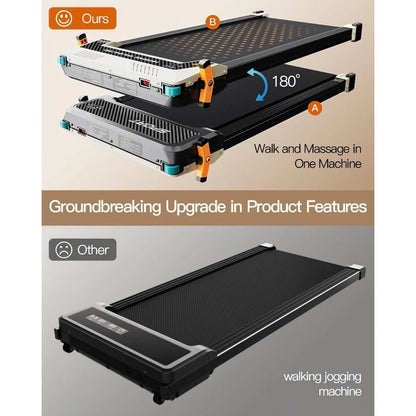 Walking Pad with Incline Under Desk Treadmill with 2 Control Options Ultra Slim Design and Double Shock Absorption LED...