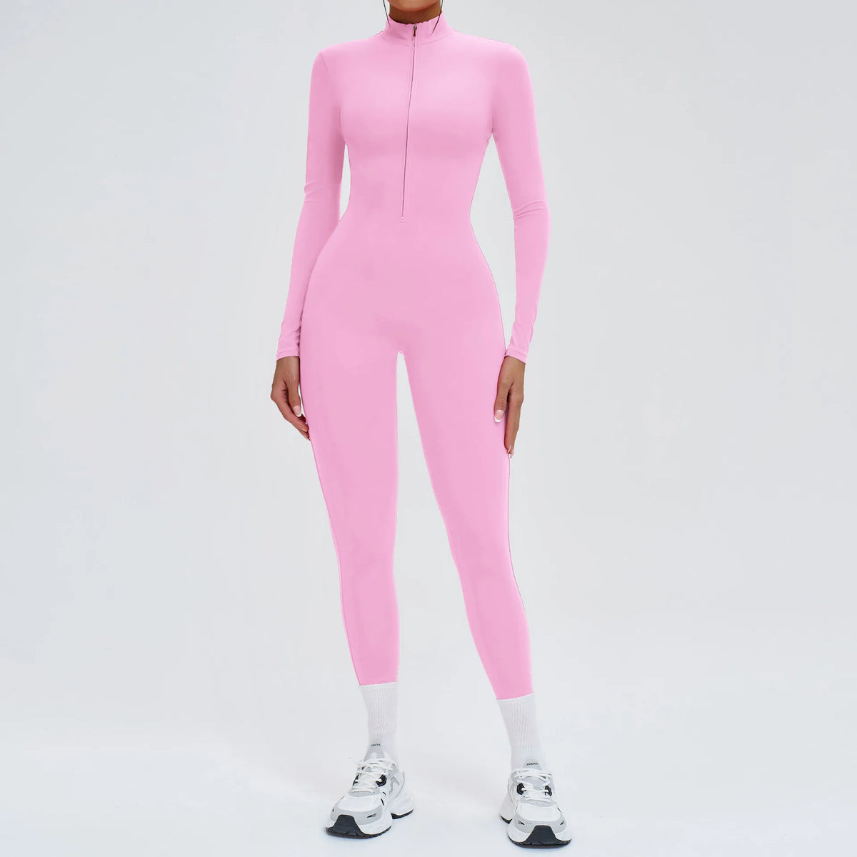 Yoga Jumpsuit Women Seamless Sports Zipper Jumpsuit Set Gym Long Sleeve Fitness Suit Elastic Gym Workout Bodysuit Athletic Wear - Kimlud