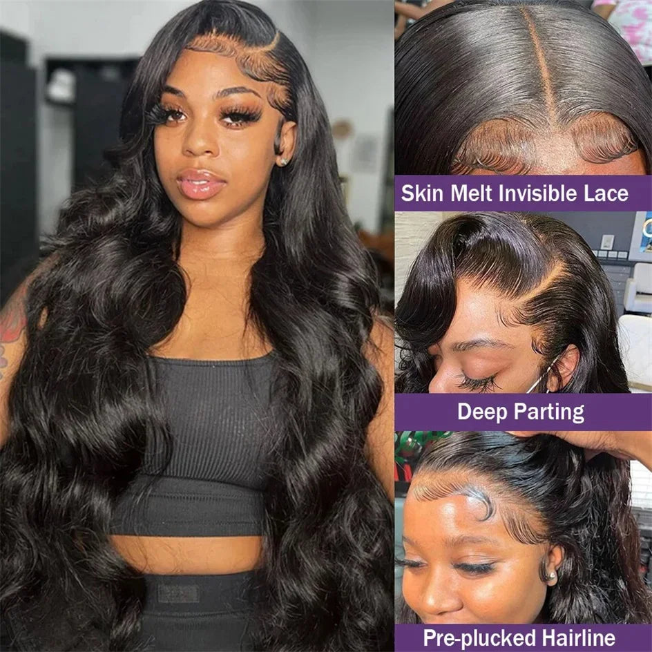 30 40 Inch Body Wave 13x6 HD Lace Frontal Wig Human Hair 13x4 Lace Front Wigs 4x4 5x5 360 Brazilian Pre Plucked Lace For Women