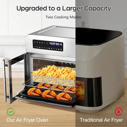 French Door Air Fryer Toaster Oven Combo 102 Recipes 7 Accessories Extra Large Airfryer Convection Oven Countertop 10-in-1 30 F