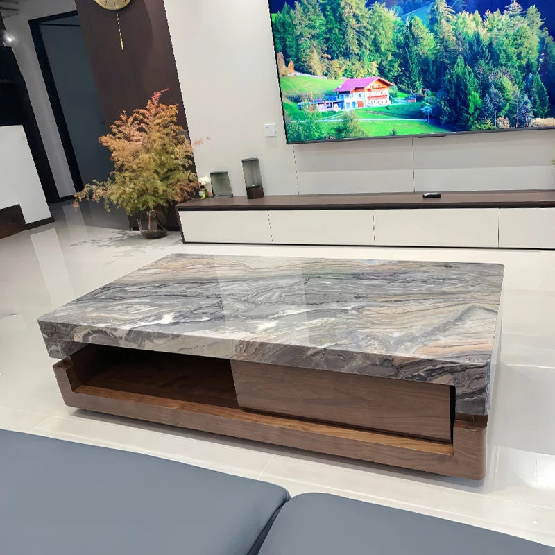 Drawers Minimalist Coffee Table Wood Modern Decoration Space Coffee Table Saving Aesthetic Mesas Bajas Postmodern Furniture