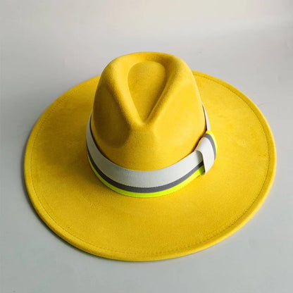 Grayish Brown Suede Hat Wide Brim 2026 NEW Fedora Hat Men Women Autumn Winter Felt Hats Classic Church Fedoras Chapeau...