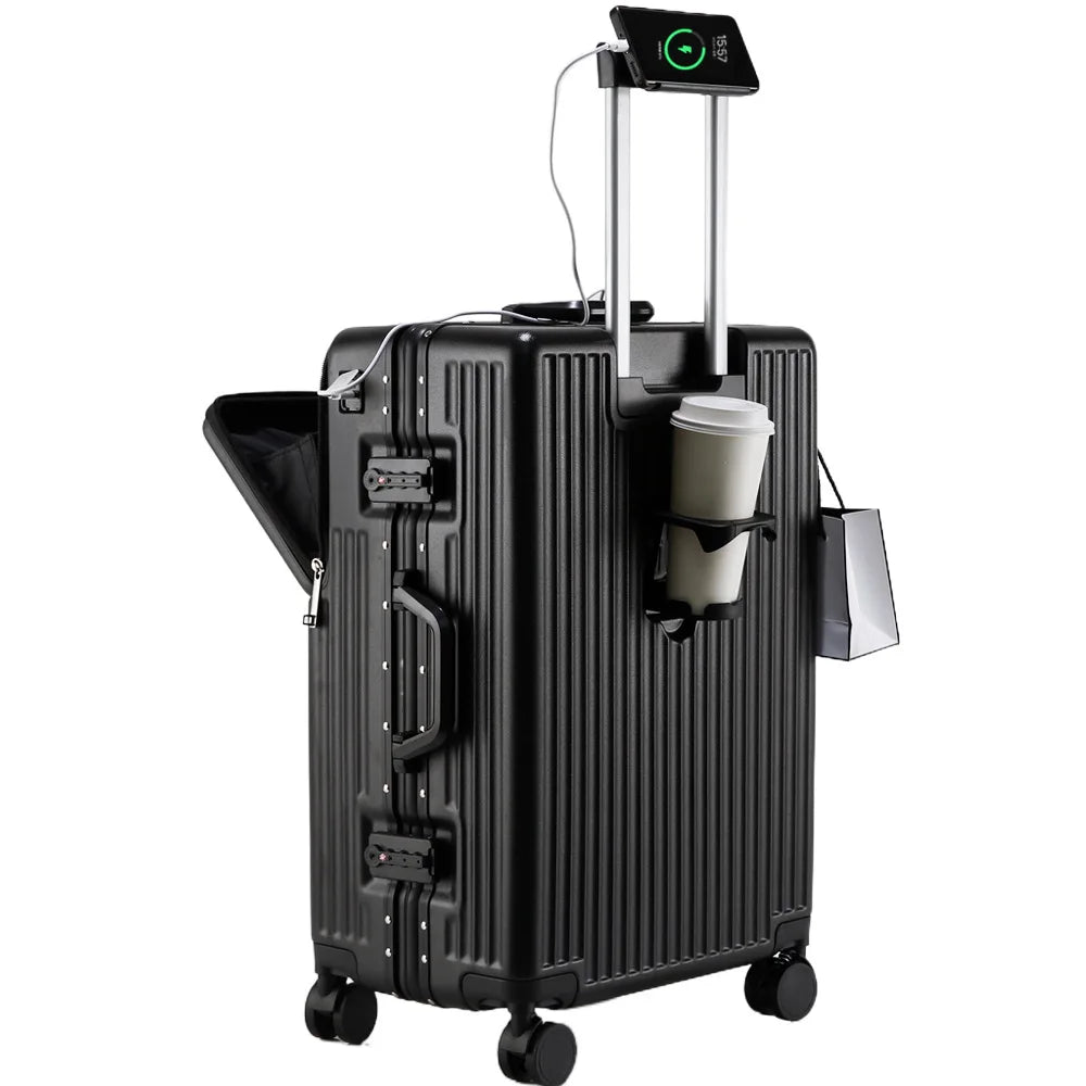 Luggage Large Capacity 2025 New Multi-function Suitcase Aluminium Frame Trolley Case 20/24/27 inch Boarding Cabin Box