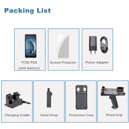 TC60 6.0-inch PDA Rugged Android Smart Terminal 2DBarcode Scanner with WIFI Bluetooth High Quality Mobile Industrial RFID - Kimlud