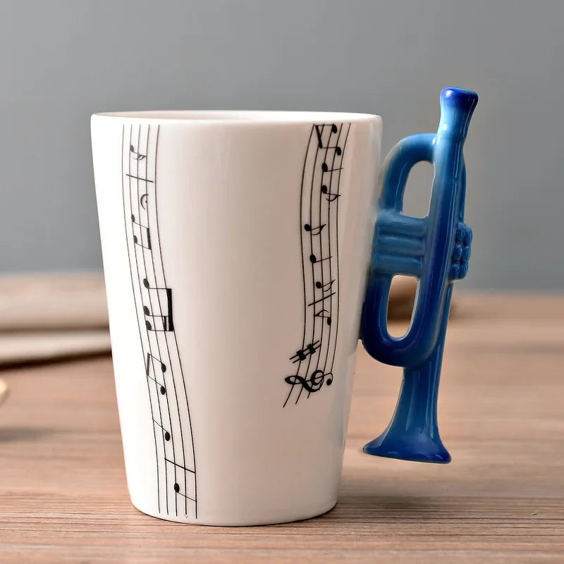 Novelty Music Note Cup Ceramic Guitar Coffee Mugs Personality Tea/Milk/Juice/Lemon Water Bottle Christmas Birthday Gift...