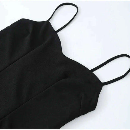 Elegant Black White Dress Color Clash Women Halter Backless Dresses Sleeveless High Waist Floor Length Dresses Party Gowns