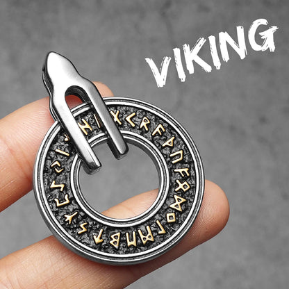 Viking Rune Carving Men Necklaces With Pendant Stainless Steel Jewelry For Male Women Punk Hip Hop Accessories Gifts Wholesale