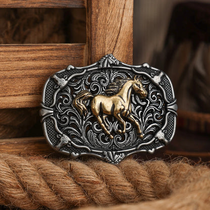 A Western Cowboy-Style Belt Buckle with a Metal Buckle and a Horse Relief Belt Buckle Is a Complete Success | Kimlud Mid...