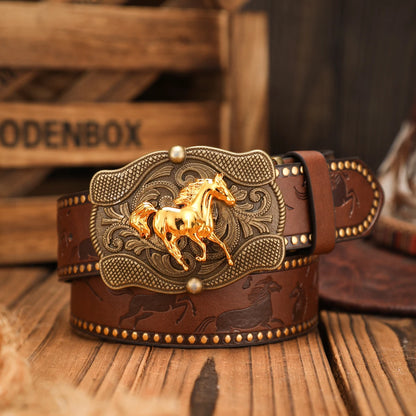A casual, individual and retro belt, a clothing accessory PU brown belt, metal buckle, suitable for both men and women |...