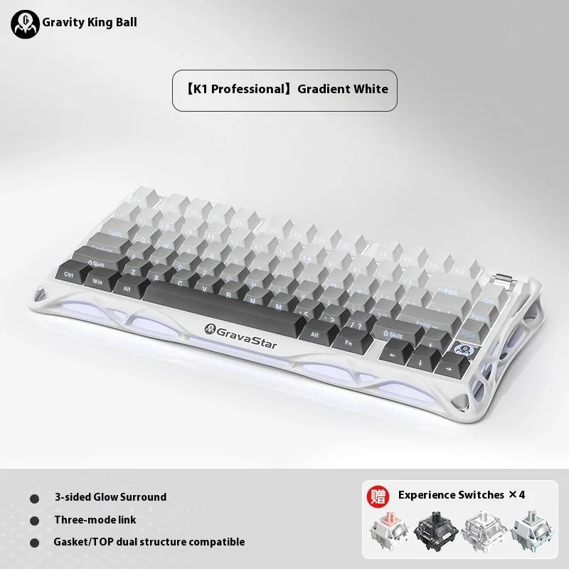 Gravastar 75k1pro Mechanical Keyboard Wireless Gaming Esports Professionali Keyboard Aluminum Customization Computer...