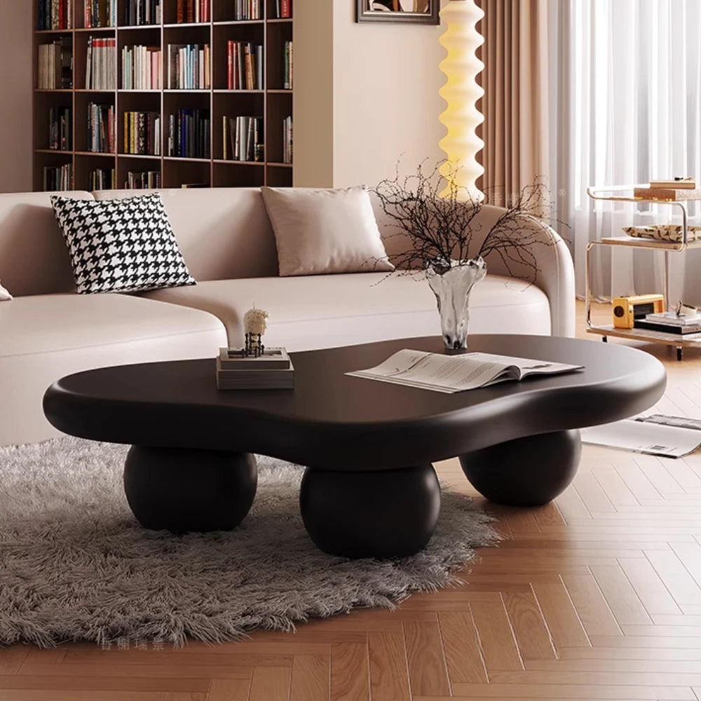 Black Modern Side Table Round Organizer Minimalist Unique Coffee Tables Premium Nordic Tavolino Da Salotto Home Furniture - Kimlud