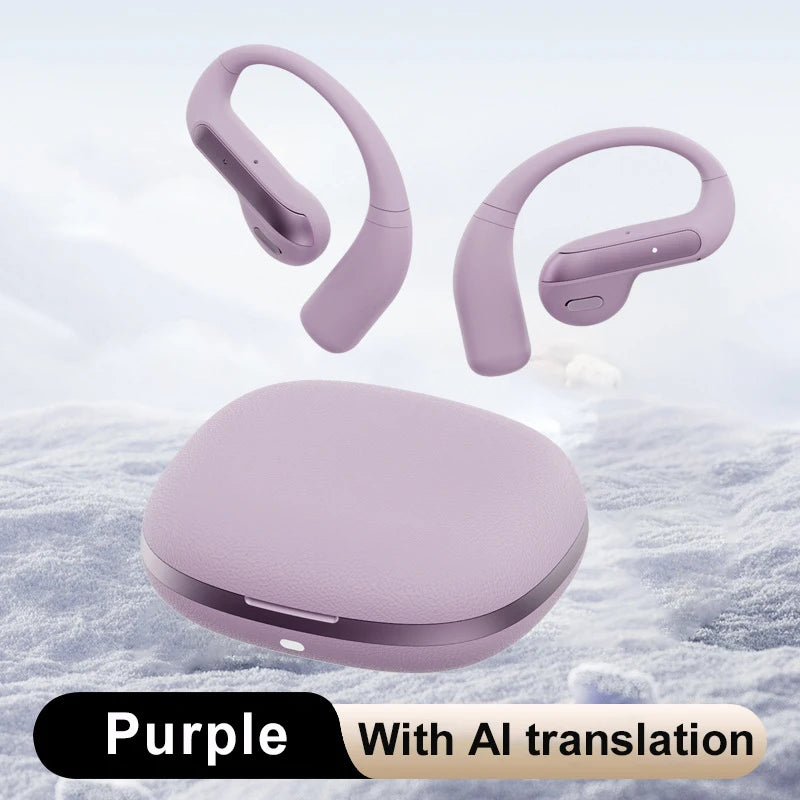 Smart AI Translation Headset True Wireless Sports Long-lasting Bluetooth Headset Stereo Sound Semi-in-ear Air Conduction...