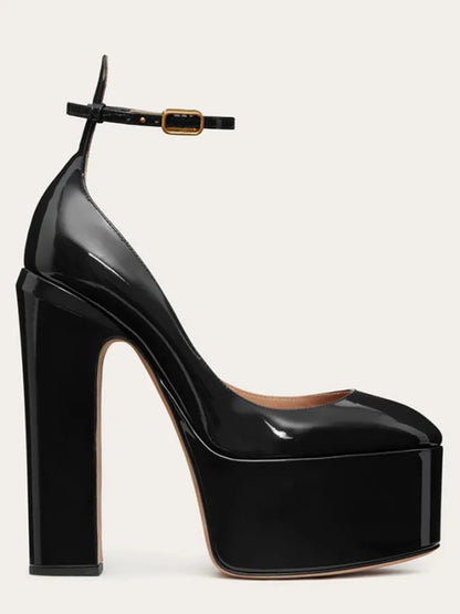 New Brand Women's Shoes Super High Heel Party Fashion Thick Sole Leather Shoes Bridal Shoes Wedding Party Shoes Women Summer