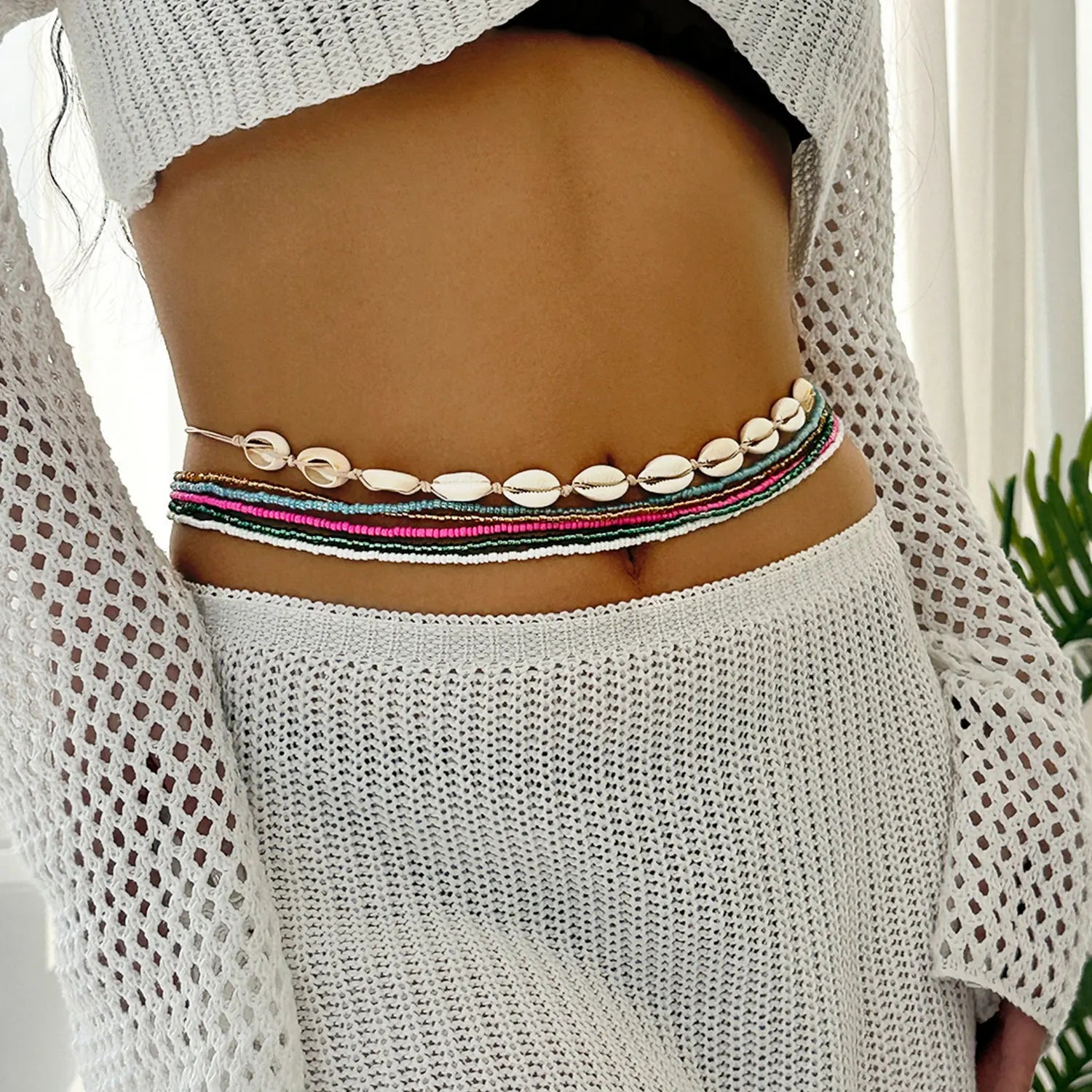 Boho Colorful Beaded Elastic Belly Waist Chain Women Sexy Bikini African Waist Beads Summer Beach Body Chain Jewelry Accessories - Kimlud
