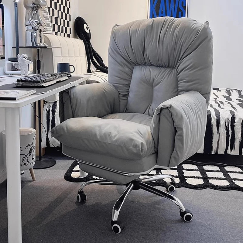 Relaxing Save Space Office Chair Minimalism Wheels Rolling Footrest Lightweight Office Chair Backrest Mobilya Library Furniture - Kimlud