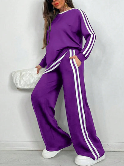 2025 Women's Sweat Suit Spring Autumn New Leisure Clothing Fashion Elegant Tops T-shirt Pants 2 Two Piece Set For Women