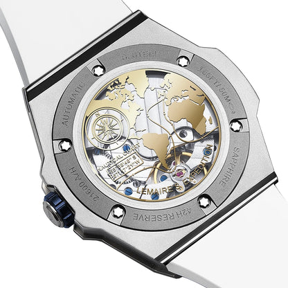 2025 Man Mechanical Watches for Men Sport Analog Automatic Wristwatches with Silicone Strap Stainless Steel Waterproof Reloj