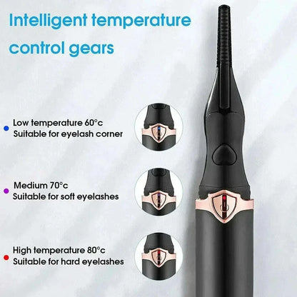 Electric Heated Eyelash Curler USB Rechargeable Eyelashes Quick Lasting Curling Comb&Clip Dual Use Makeup Eyelash Curler