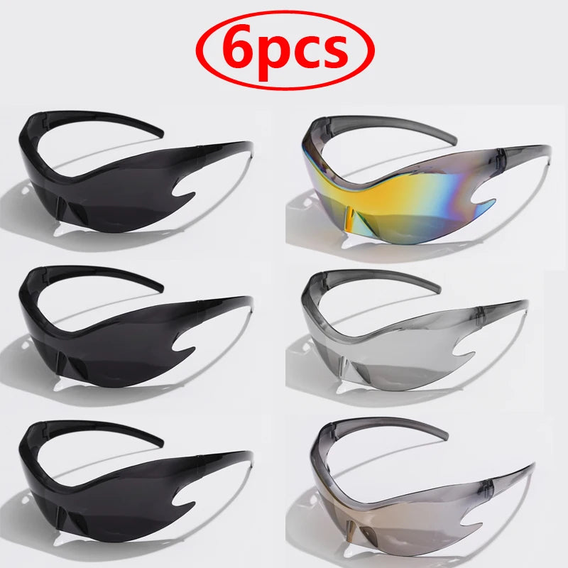 Women Men Unique Punk Style Sunglasses Luxury Brand Sports Goggle One Piece Sun Glasses For Male Cycling Hip Hop Shades UV400