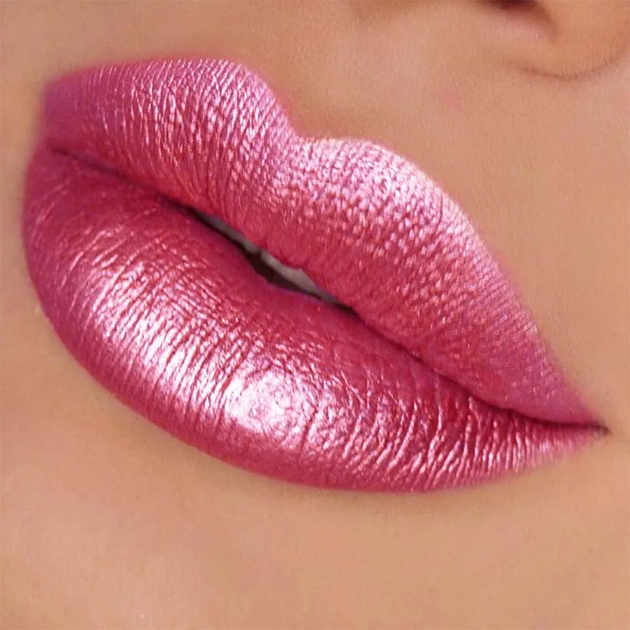 1PC Bold & Intense Glitter Shiny Metallic Lipstick Pearlescent Lip Tint,Long Lasting Lip Senior Matte Lip Makeup Gifts for Women