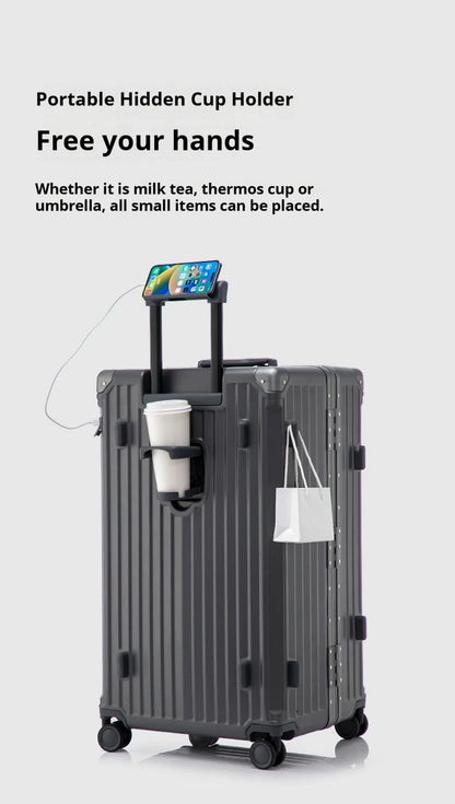 Multifunctional Suitcase Large Capacity 30inch Thickened Sturdy Aluminum Frame Travel Suitcase Trolley Case Extra Large...