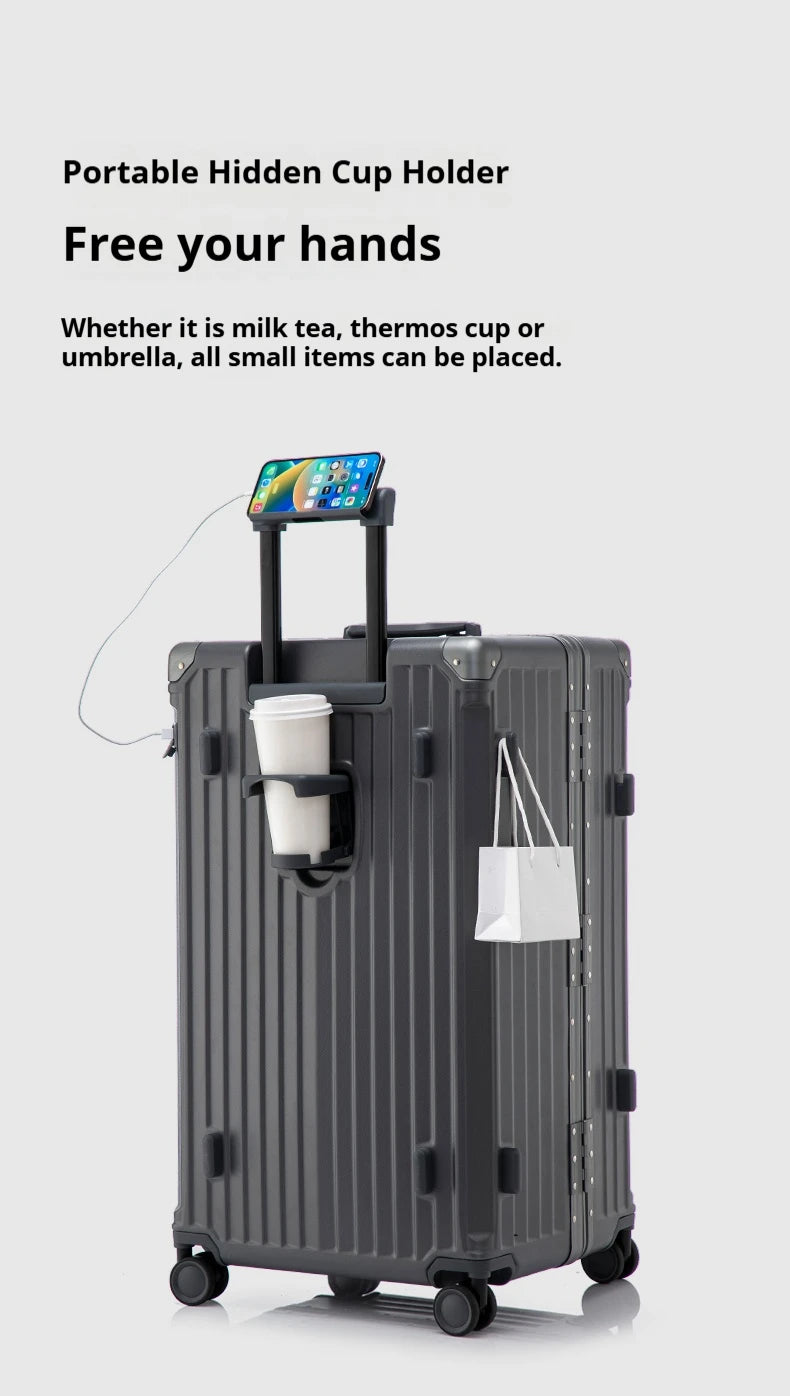 Multifunctional Suitcase Large Capacity 30inch Thickened Sturdy Aluminum Frame Travel Suitcase Trolley Case Extra Large...