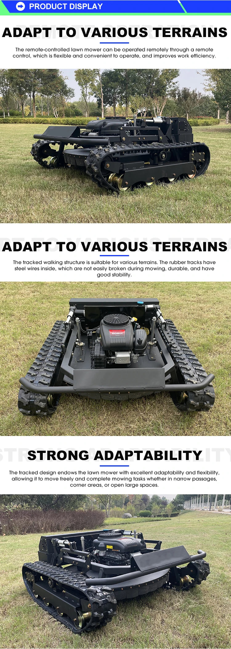 Customized Remote Control Lawn Mower 4-stroke High Torque Self-propelled Lawn Mower with Grass Collecting Bucket for Garden Use - Kimlud