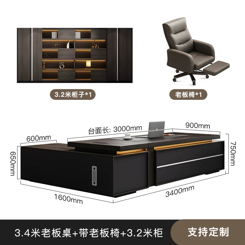 Designer Chinese Boss Table Simple Modern Chinese Reception Drawers Desks Cabinet Conference Unusual Bureau Meuble Furniture - Kimlud