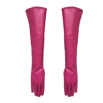 Full Finger Gloves Windproof Dress Gloves Faux Leather Long Arm Gloves Costume Gloves For Dating Gifts