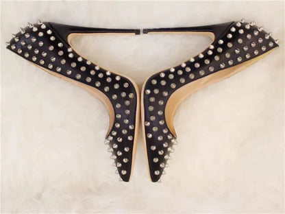 Veowalk Silvet Gold Revits Women Sexy 12cm Pointed Toe High Heels Ladies Shallow Stiletto Pumps Shiny Wedding Party Dress Shoes