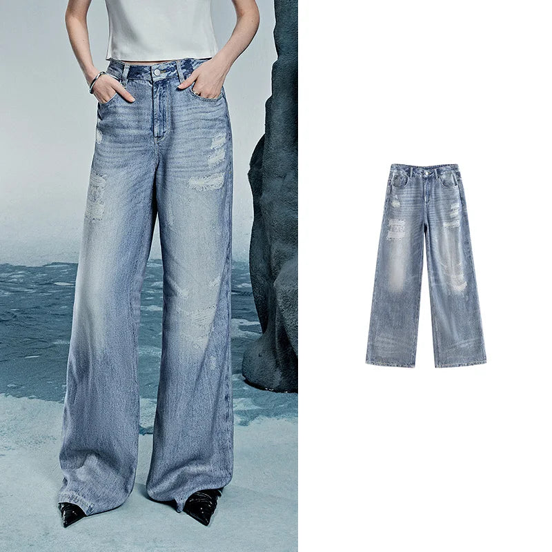 TOYOUTH Women Denim Jean 2025 Spring New Long Pants 8518053 | Kimlud Office Luxury Pants