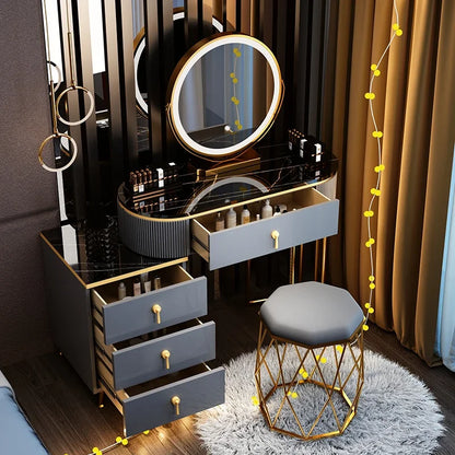 Modern Luxury Vanity Table Storage European Big Study Corner Women Organizer Dressing Table Girl Penteadeira Chinese Furniture