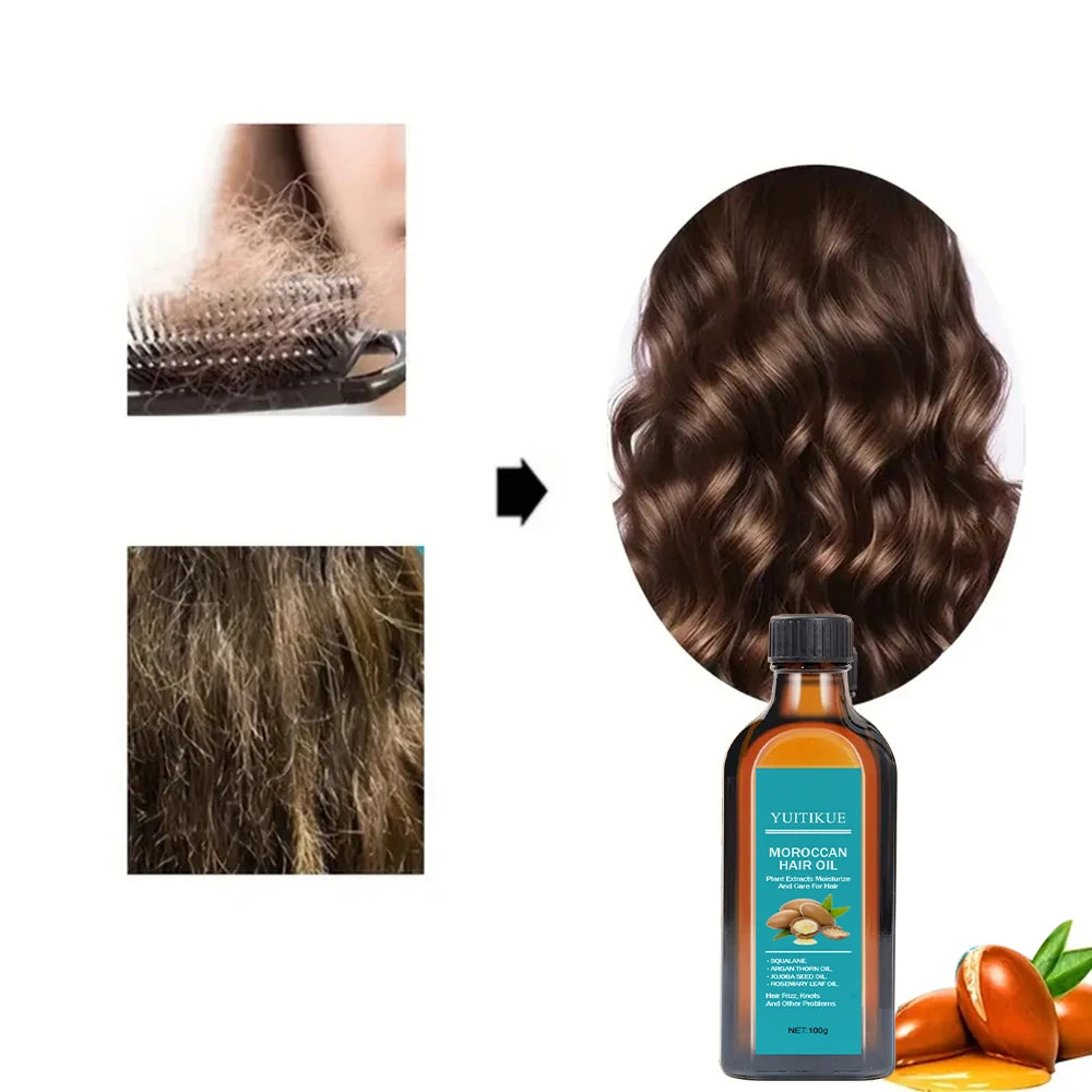 YUITIKUE Moroccan Argan Hair Oil - Repair Dry Frizzy Hair, Reduce Hair Loss, Promote Growth, 100g | Kimlud Mid Range Yuitikue