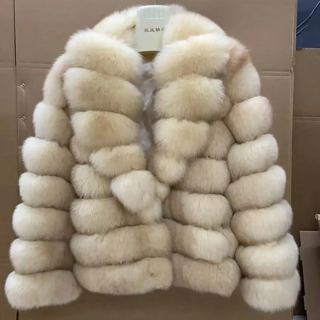 Winter High-End Young Women's Fox Fur Coat Colorful Sable Genuine Finland Imported Jacket 2025 Style for Fashionable Ladies