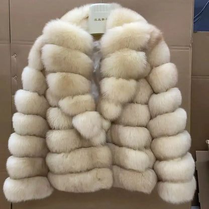 Winter High-End Young Women's Fox Fur Coat Colorful Sable Genuine Finland Imported Jacket 2025 Style for Fashionable Ladies
