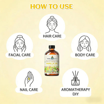 EVOKE OCCU Vanilla Essential Oil 118mL Ylang Rose Orange Aroma for Massage Relaxation Hair Shampoo Conditioner Skin Care Cream - Kimlud