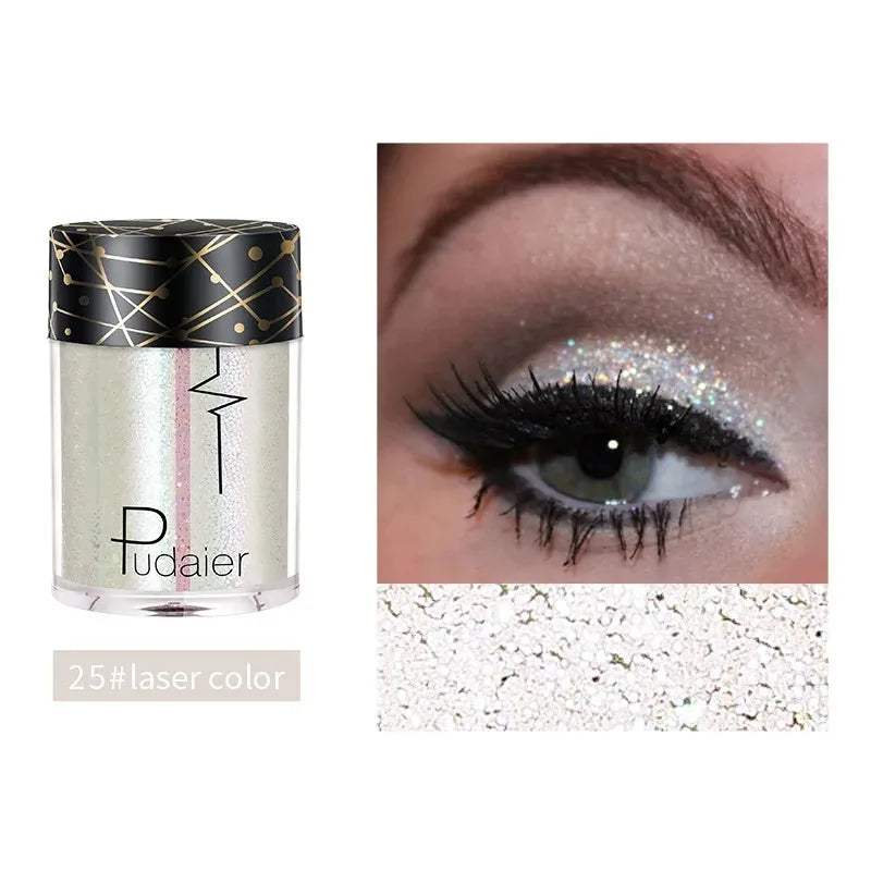 36 Colors Monochrome Eyeshadow Glitter Sequins High Gloss Face Body Glitter Pearlescent Easy-to-color Eye Shadow...