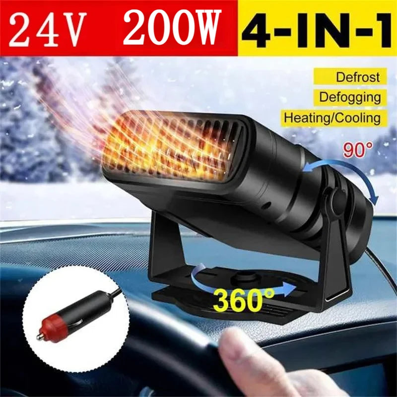 Car Heater 12V 24V 4in1 Powerful Defroster Defogger for Windshield 360 Rotation Vehicle Interior Heater Auto Accessories Winter
