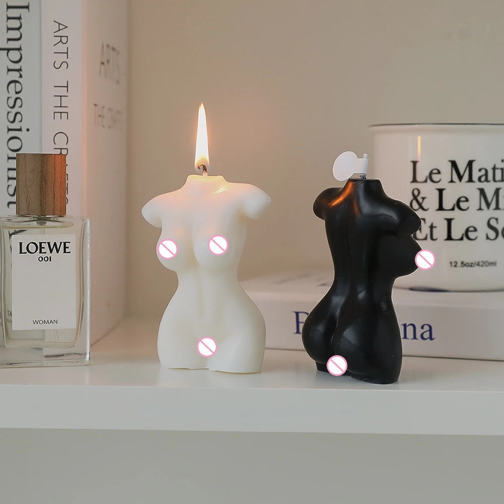 Large Silicone Human Body Candle Mold Beauty Portrait Sexy Gypsum Resin Drop Glue Soap Chocolate Mould Soft Easy Demoulding