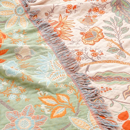Towel Blanket Summer Cool Blanket Pure Cotton Thickened Enlarged Air Conditioning Blanket Suitable Sofa Blankets 4 Layer...